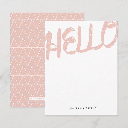 Vet Hallo Roze Kaart (Voorkant / Achterkant)