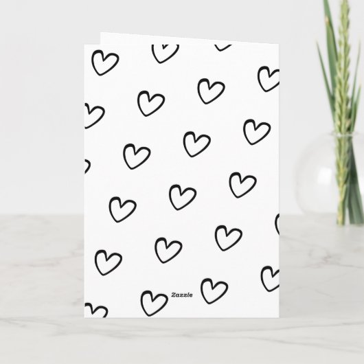 Vet handgeschreven met liefdesharten en aangepaste bedankkaart (Achterkant)