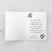 Vet handgeschreven met liefdesharten en aangepaste bedankkaart (Binnen)