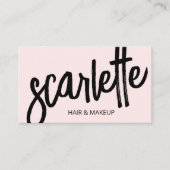 Vet handgeschreven penseelroze schoonheid visitekaartje (Voorkant)