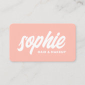 Vet handgeschreven penseelscript Blush Pink Beauty Visitekaartje (Voorkant)