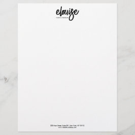 Vet handgeschreven penseelscript briefhoofd