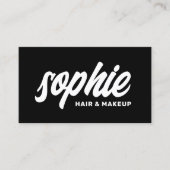 Vet handgeschreven penseelscript zwarte schoonheid visitekaartje (Voorkant)