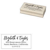 Vet Handschrift Bruiloft Koppels Retouradres Rubberstempel (Gestempeld)