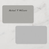 Vet Handschrift Klassiek Grijs Elegant Minimalist Notitiekaartje (Voorkant / Achterkant)