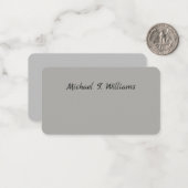 Vet Handschrift Klassiek Grijs Elegant Minimalist Notitiekaartje (Voorkant / Achterkant in situ)