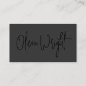 Vet Handtekenscript, Professional Black op zwart Visitekaartje (Voorkant)