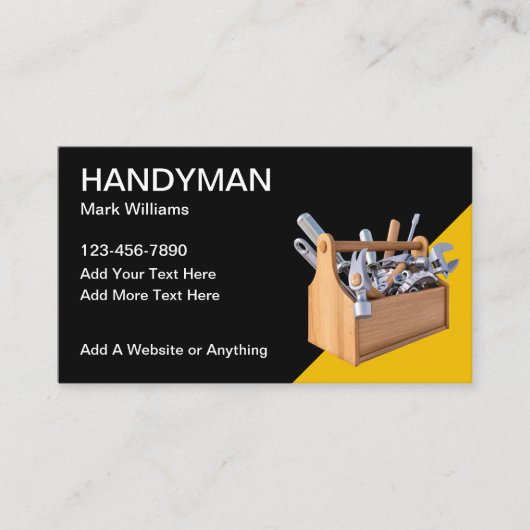 Vet Handyman Toolbox Visitekaartjes (Voorkant)