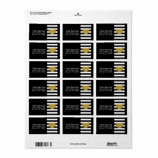 Vet hart en pijl Retouradres Label (Full Sheet)