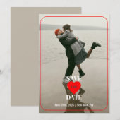 Vet hart in het rood save the date (Voorkant / Achterkant)