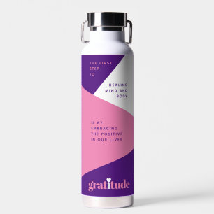 Vet Hart Paarse Roze Dankbaarheid Bevestigingen Waterfles