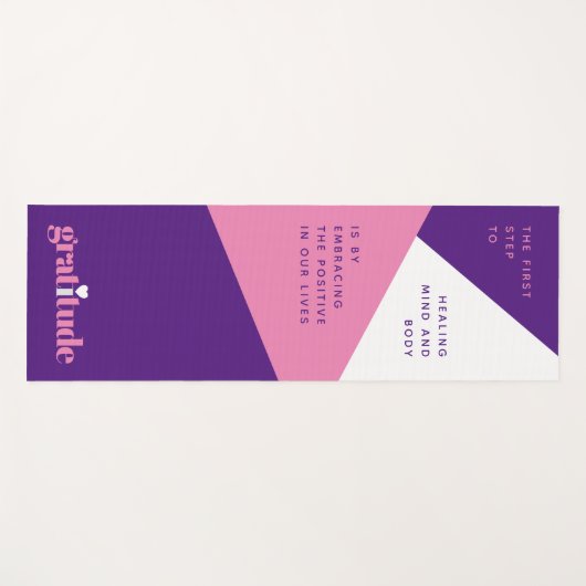 Vet Hart Paarse Roze Dankbaarheid Bevestigingen Yogamat (Voorkant (horizontaal))