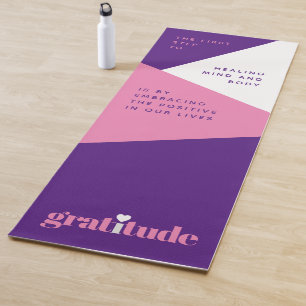 Vet Hart Paarse Roze Dankbaarheid Bevestigingen Yogamat