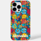 Vet hedendaags bloemenpatroon Levendige madeliefje Case-Mate iPhone Case (Achterkant)