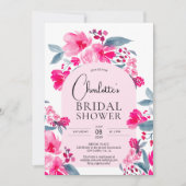 Vet heet roze blauw bloemenboog chique vrijgezelle kaart (Voorkant)