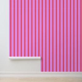Vet Heet Roze - Magenta Striped Pattern Behang