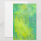 Vet helder abstract ontwerp in groen en geel briefpapier (Voorkant / Achterkant)