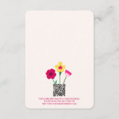 Vet & Helder Fuchsia Roze Bloemen Bruiloft QR Code Informatiekaartje (Achterkant)