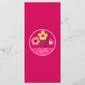 Vet & Helder Fuchsia Roze Kleurrijke Bloemen Bruil Menu (Achterkant)