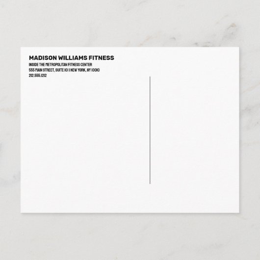 Vet Helder Geel Personal Trainer Foto Briefkaart (Achterkant)