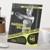 Vet Helder Geel Personal Trainer Foto Reclamebord Met Voetstuk (Insitu)
