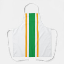 Vet Helder Groen Geel Racing Stripes op Wit