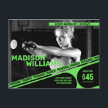 Vet Helder Groen Personal Trainer Foto Briefkaart<br><div class="desc">Deze dynamische aanpasbare briefkaart sjabloon is speciaal afgestemd op personal trainers die een onvergetelijke indruk willen maken. De opvallende zwart-witte foto-achtergrond fungeert als een krachtige achtergrond die u eenvoudig kunt vervangen door uw eigen afbeelding, waarin uw unieke trainingsstijl en persoonlijkheid wordt getoond. De gedurfde en aanpasbare heldergele tekst voor jouw...</div>