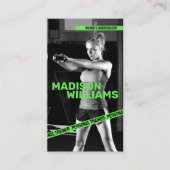 Vet Helder Groen Personal Trainer Foto Visitekaartje (Voorkant)