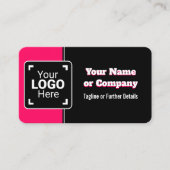 Vet, Helder Heet Roze, Zwart & Wit Eigen merk Visitekaartje (Voorkant)