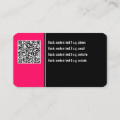Vet, Helder Heet Roze, Zwart & Wit Eigen merk Visitekaartje (Achterkant)