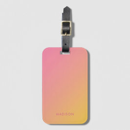 Vet Helder Meisje Roze Geel Gradient Ombré Bagagelabel