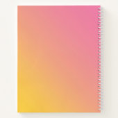 Vet Helder Meisje Roze Geel Gradient Ombré Notitieboek (Achterkant)