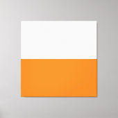 Vet Helder Oranje Wit Minimalistisch Kleurenblok Canvas Afdruk (Voorkant)