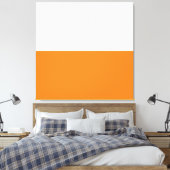 Vet Helder Oranje Wit Minimalistisch Kleurenblok Canvas Afdruk (Insitu (Slaapkamer))