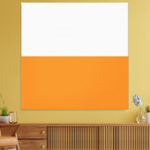 Vet Helder Oranje Wit Minimalistisch Kleurenblok Canvas Afdruk (Insitu (Woonkamer))