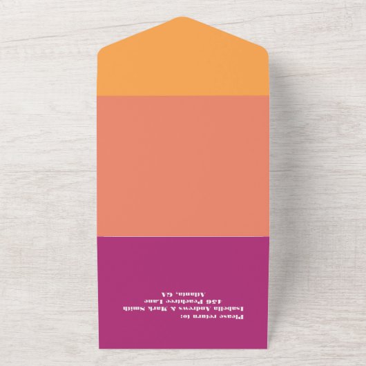 Vet & Helder Regenboog Bloemen Budget Savvy Bruilo All In One Uitnodiging (Buitenkant)