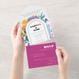 Vet & Helder Regenboog Bloemen Budget Savvy Bruilo All In One Uitnodiging