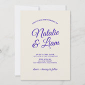 Vet Helder Retro Funky Unieke Moderne Bruiloft Kaart (Voorkant)