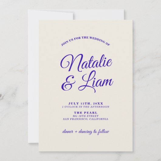 Vet Helder Retro Funky Unieke Moderne Bruiloft Kaart (Voorkant)