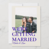 Vet Helder Retro Funky Unieke Moderne Bruiloft Kaart (Achterkant)