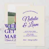 Vet Helder Retro Funky Unieke Moderne Bruiloft Kaart (Voorkant / Achterkant)