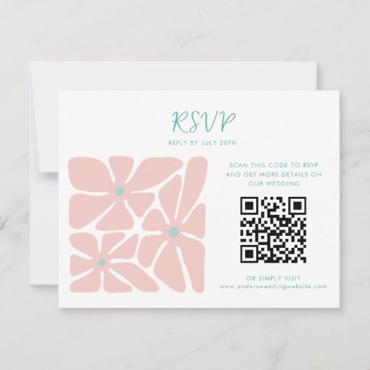 Vet Helder Retro QR Code Huwelijksreactie Kaart (Voorkant)