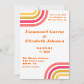 Vet & Helder Retro Regenboog Bruiloft Kaart (Voorkant)