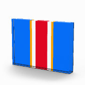 Vet Helder Rood Wit Blauw Verticale Racing Stripes Fotoblokken (Rechts)