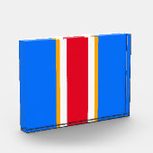 Vet Helder Rood Wit Blauw Verticale Racing Stripes Fotoblokken (Links)