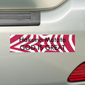 Vet & Helder Rood & Witte Ster in een Vectorpatroo Bumpersticker (Op auto)