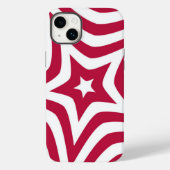 Vet & Helder Rood & Witte Ster in een Vectorpatroo Case-Mate iPhone Case (Achterkant)