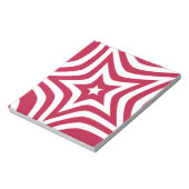 Vet & Helder Rood & Witte Ster in een Vectorpatroo Notitieblok (Linkerzijde)