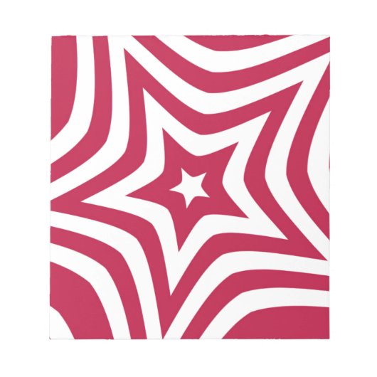 Vet & Helder Rood & Witte Ster in een Vectorpatroo Notitieblok (Voorkant)