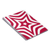 Vet & Helder Rood & Witte Ster in een Vectorpatroo Notitieboek (Rechterzijde)